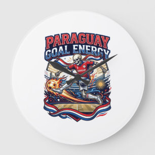 Paraguay Goal Energy Skeleton Striker Nations Bold Large Clock
