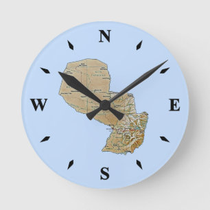 Paraguay Map Clock