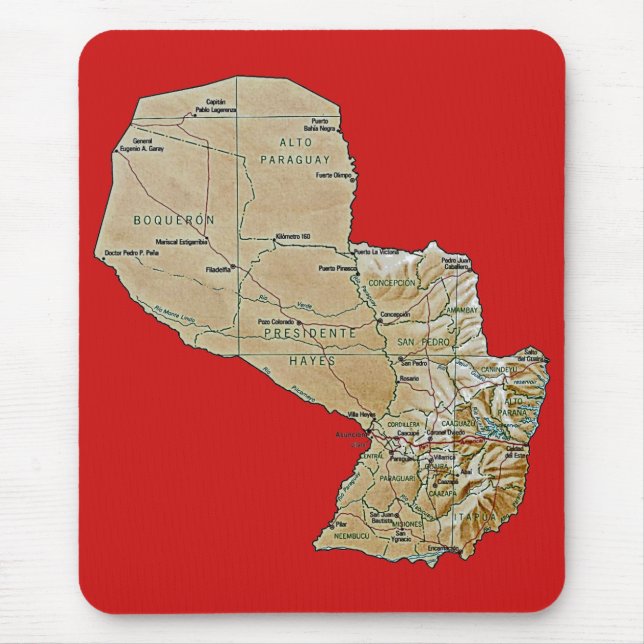 Paraguay Map Mousepad (Front)
