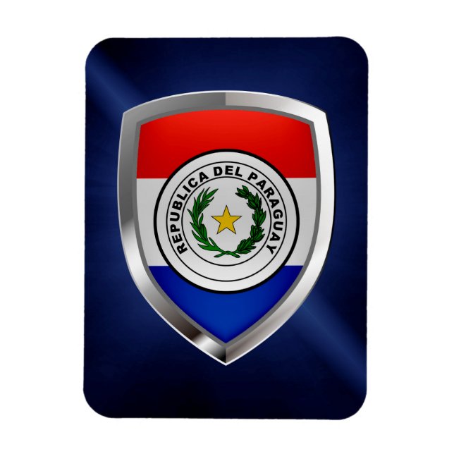Paraguay Metallic Emblem Magnet (Vertical)