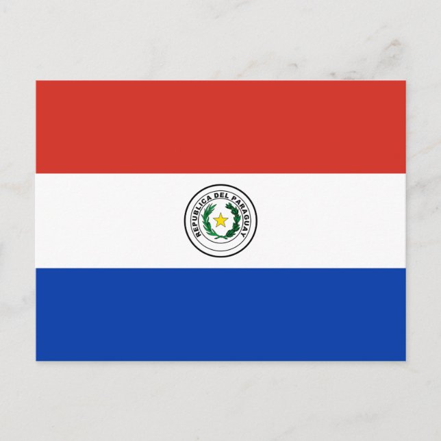 Paraguay National World Flag Postcard (Front)
