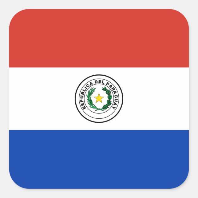 Paraguay National World Flag Square Sticker (Front)