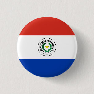 Paraguay (Paraguayan) Flag 3 Cm Round Badge