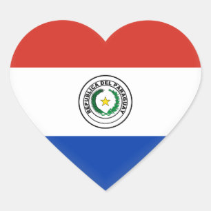 Paraguay (Paraguayan)  Flag Heart Sticker
