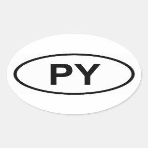 Paraguay "PY" Oval Sticker