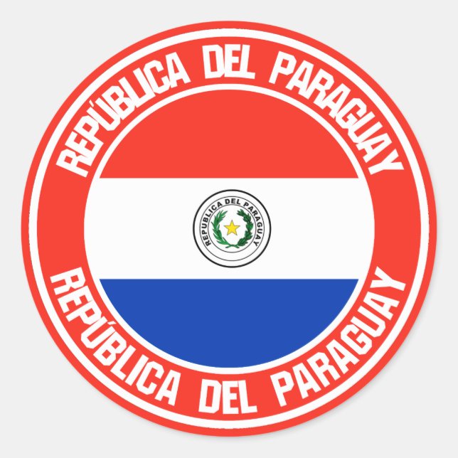 Paraguay Round Emblem Classic Round Sticker (Front)