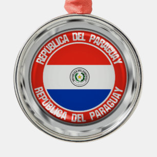 Paraguay Round Emblem Metal Ornament