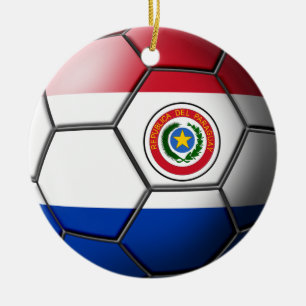 Paraguay Soccer Ornament