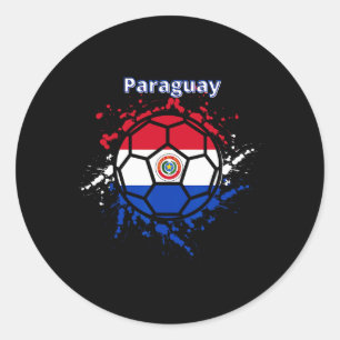 Paraguay Soccer Paraguayan Flag Futbol Fan Jersey  Classic Round Sticker
