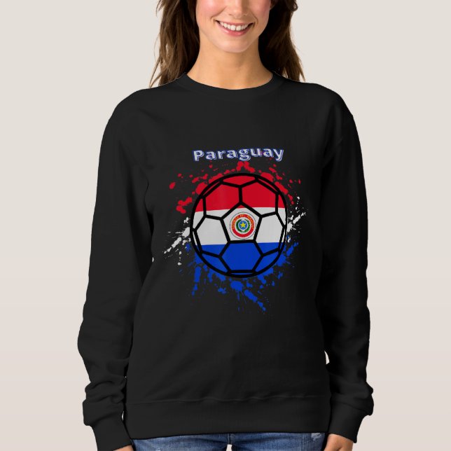 Paraguay Soccer Paraguayan Flag Futbol Fan Jersey Sweatshirt (Front)