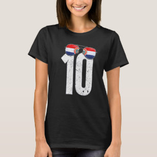 Paraguay Soccer Player Number 10 Paraguayan Flag T-Shirt