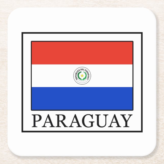 Paraguay Square Paper Coaster (Front)