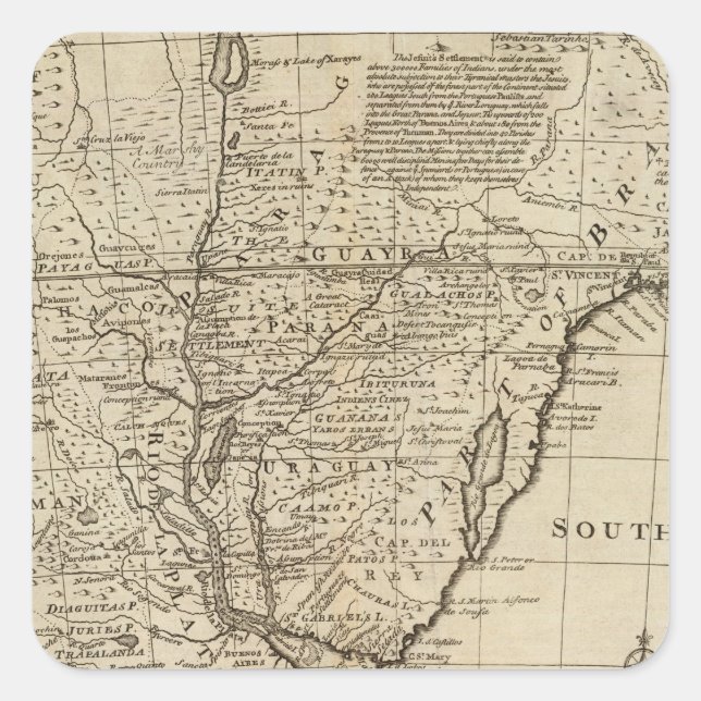 Paraguay Square Sticker (Front)