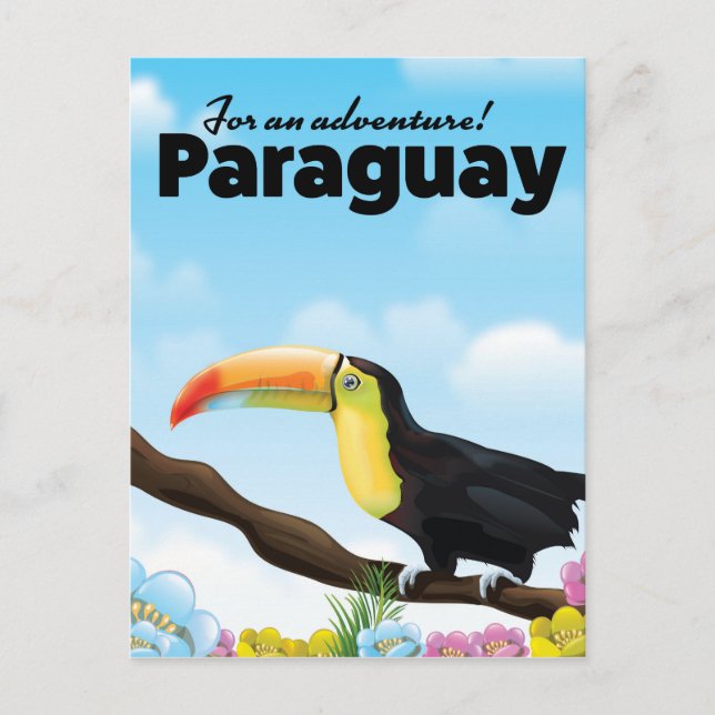 Paraguay Toucan travel poster Postcard (Front)