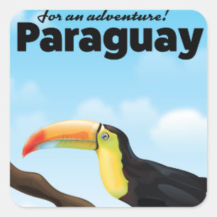 Paraguay Toucan travel poster Square Sticker