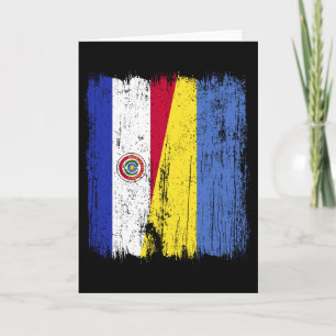 Paraguay Ukraine Half Flag Paraguayan Ukrainian He Card