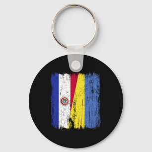 Paraguay Ukraine Half Flag Paraguayan Ukrainian He Key Ring