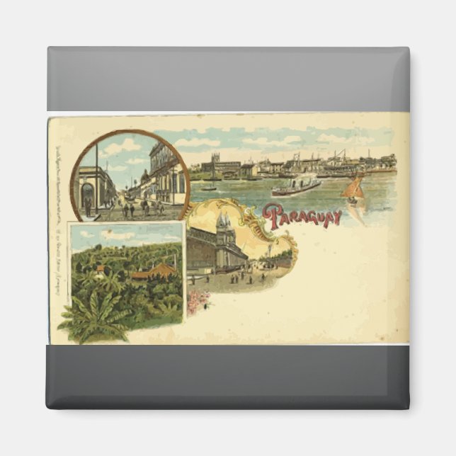 Paraguay, Vintage Magnet (Front)