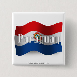 Paraguay Waving Flag 15 Cm Square Badge
