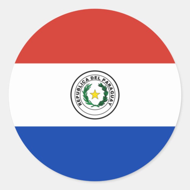 Paraguayan Flag, Flag of Paraguay Classic Round Sticker (Front)