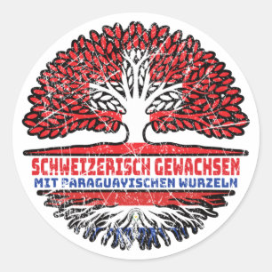 Paraguayisch Schweizer Schweiz Baum Classic Round Sticker