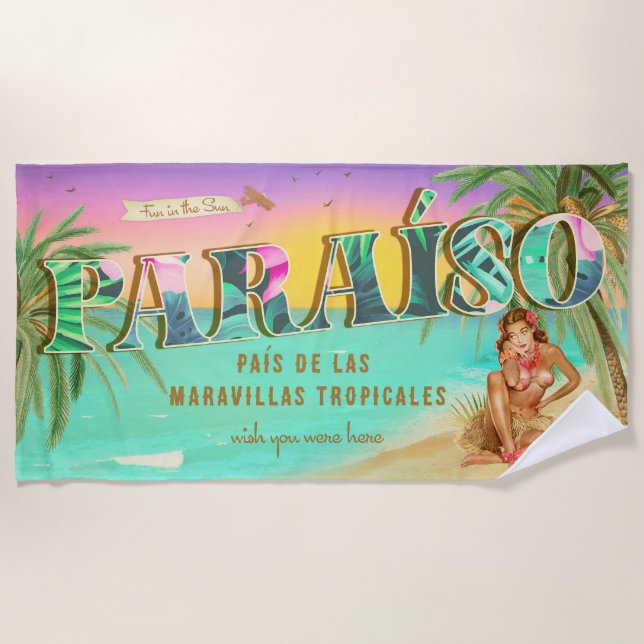 Paraíso Spanish Fun in the Sun  Towel (Front)