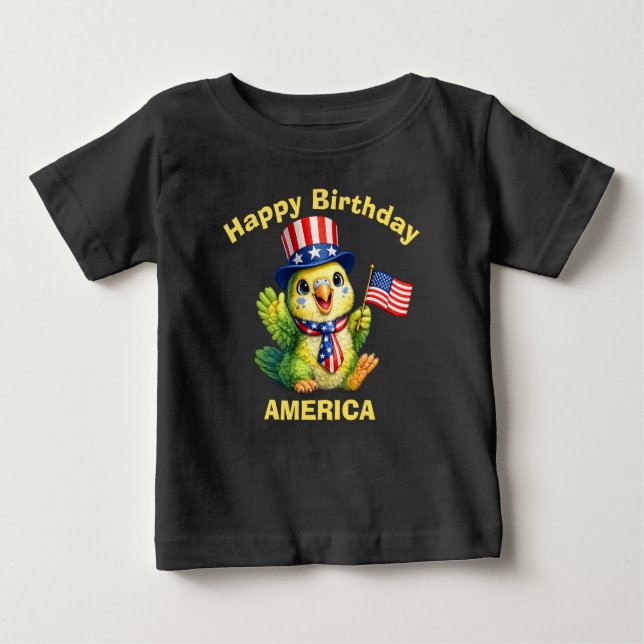 Parakeet (4i) Patriotic Kid T-Shirt (Front)