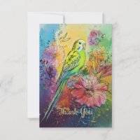 Parakeet and Flowers
