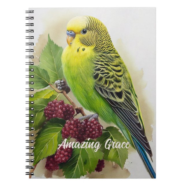 Parakeet and Mulberries Notebook (Front)