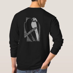 Parakeet Back Minimalist Animal Art Abstract T-Shirt