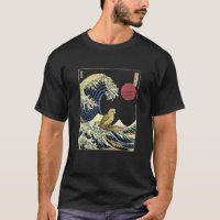 Parakeet Bird Kanagawa Wave Funny Surf Animal T Sh
