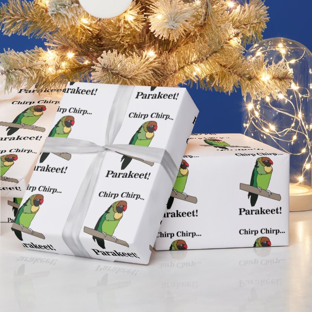 Parakeet Bird Lovers Wrapping Paper (Holidays)