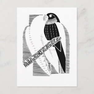 Parakeet Front Minimalist Animal Art Abstract Postcard