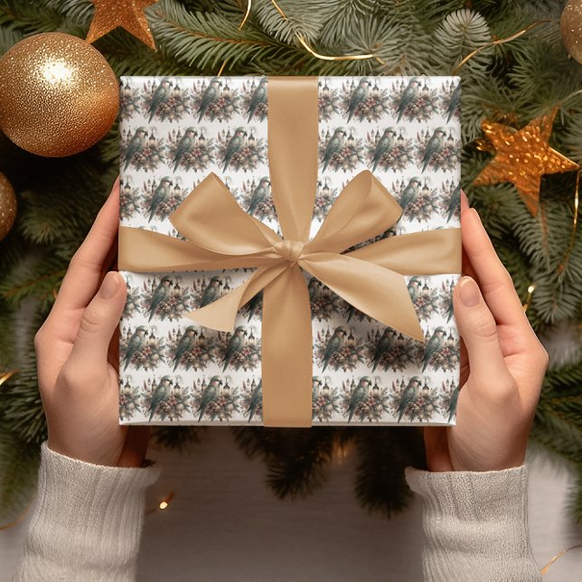 Parakeet Lanterns Christmas  Wrapping Paper (Creator Uploaded)