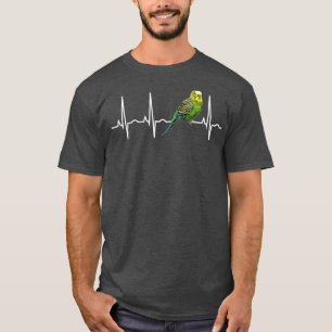Parakeet Lover Gifts  Parakeet Budgie Heartbeat T-Shirt