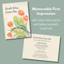 Parakeet with Tulips Exotic Pets