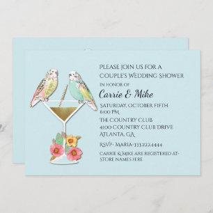 Parakeets Couples Wedding Shower Invitation