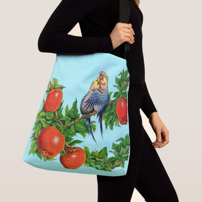 parakeets in love crossbody bag (Close Up)