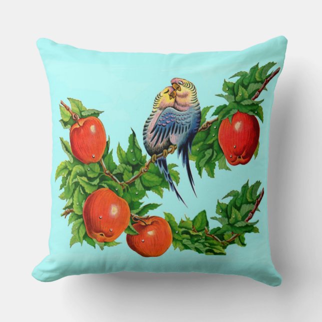 parakeets in love cushion (Front)