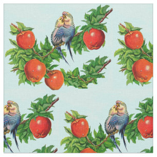 parakeets in love fabric