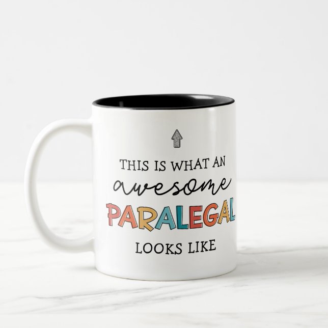 Paralegal Awesome Legal Assistant Funny Two-Tone Coffee Mug (Left)