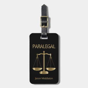 Paralegal - Black and Gold Luggage Tag