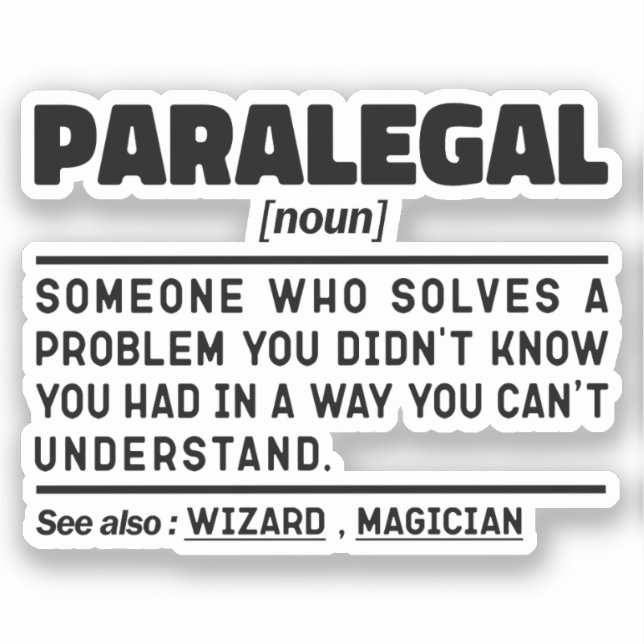 Paralegal Noun Definition Legal Assistant Humour  (Front)