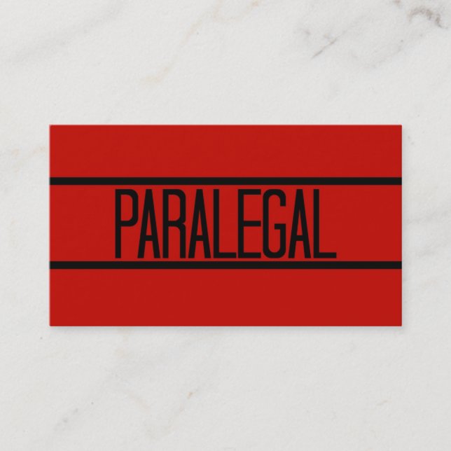Paralegal Red Business Card (Front)