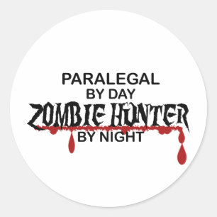Paralegal Zombie Hunter Classic Round Sticker