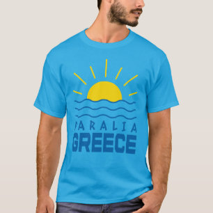 Paralia Greece Sunshine And Sea Men's Teal T-Shirt