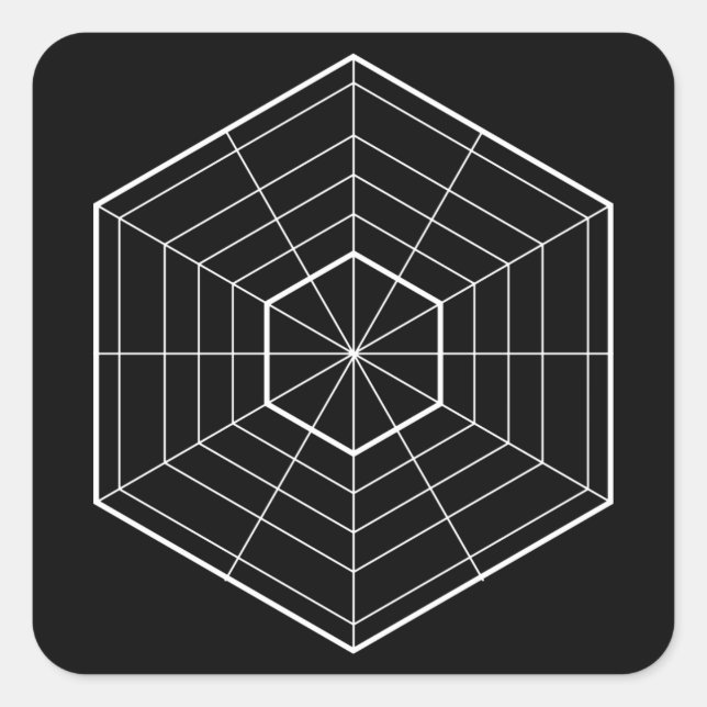 Parallel hexagon illustration square sticker (Front)