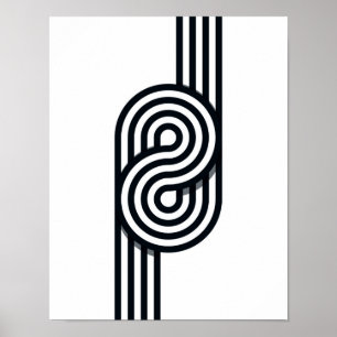 Parallel Lines Art Print - Black and White Line