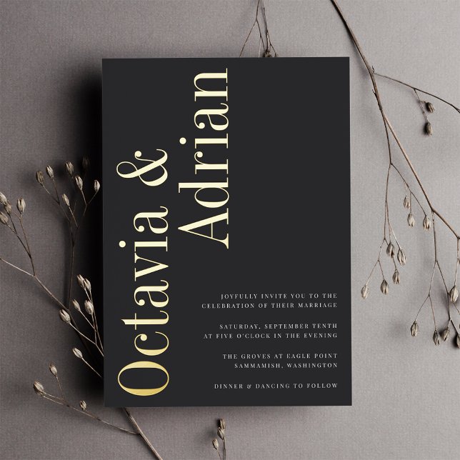 Parallel | Modern Black & Gold Typography Wedding (Creator Uploaded)