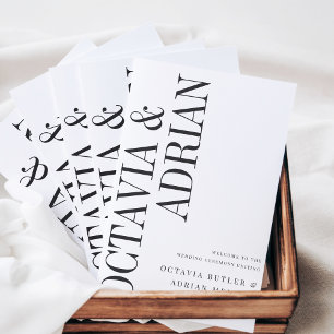 Parallel   Modern Black & White Wedding Program